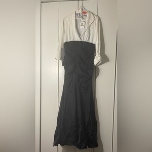 Xscape Black and White Full Length Formal Dress